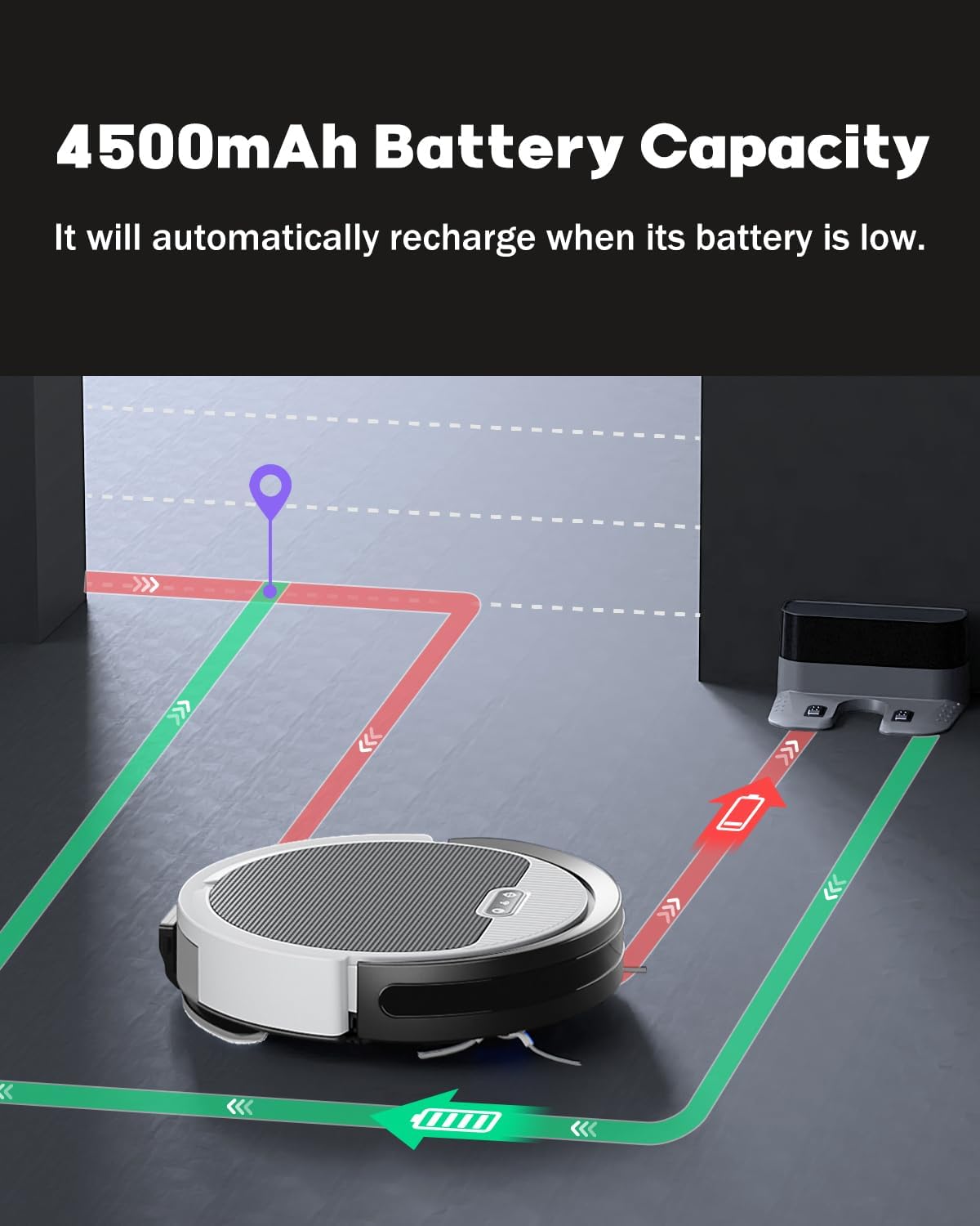 V3 Robot Vacuum and Mop， 5000Pa Suction, Works with 2.4G WiFi/Alexa/App/Remote Control, Schedule Cleaning, Automatic Self-Charging, Ideal for Pet Hair, Hard Floor and Carpet · v2