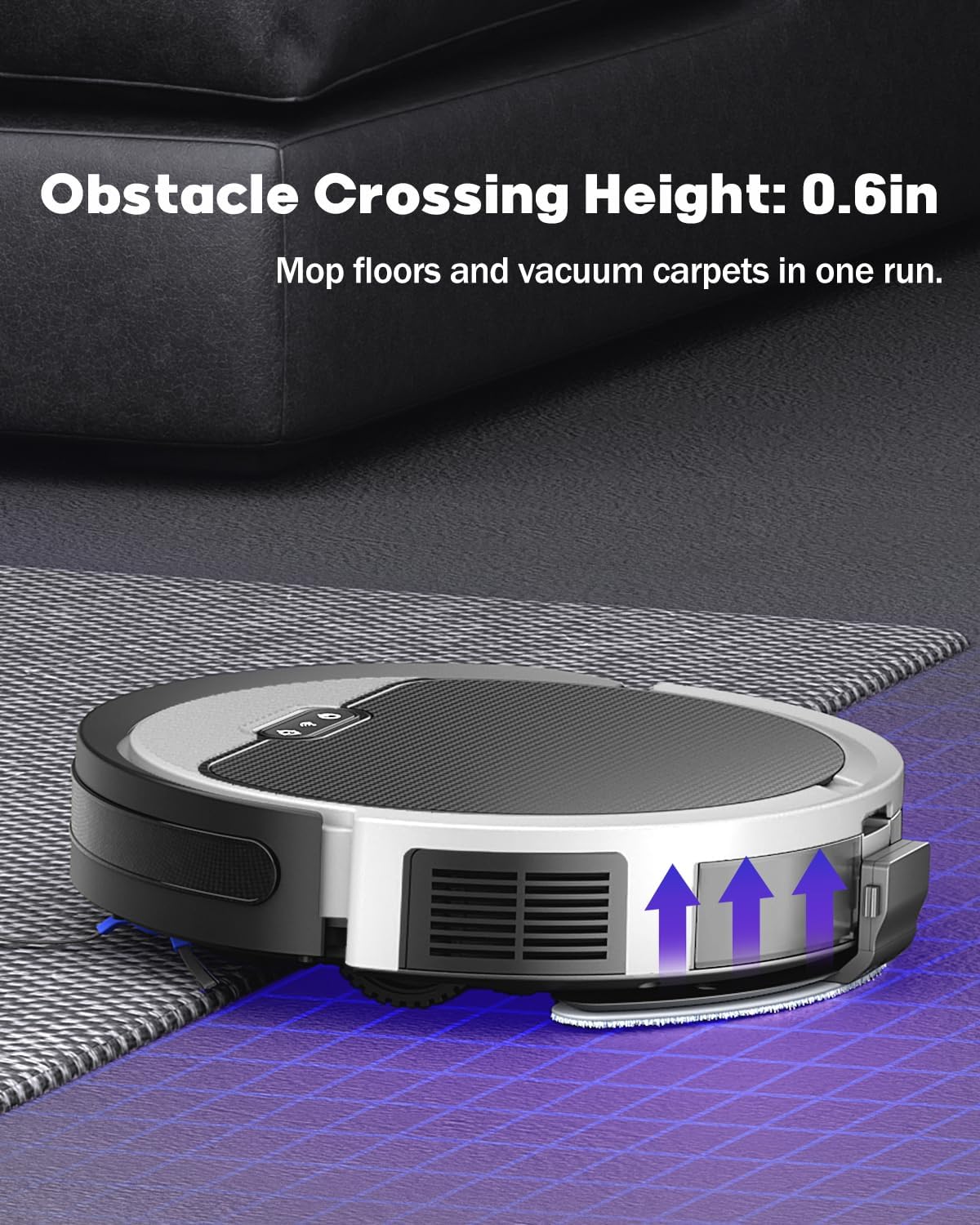 V3 Robot Vacuum and Mop， 5000Pa Suction, Works with 2.4G WiFi/Alexa/App/Remote Control, Schedule Cleaning, Automatic Self-Charging, Ideal for Pet Hair, Hard Floor and Carpet · v2