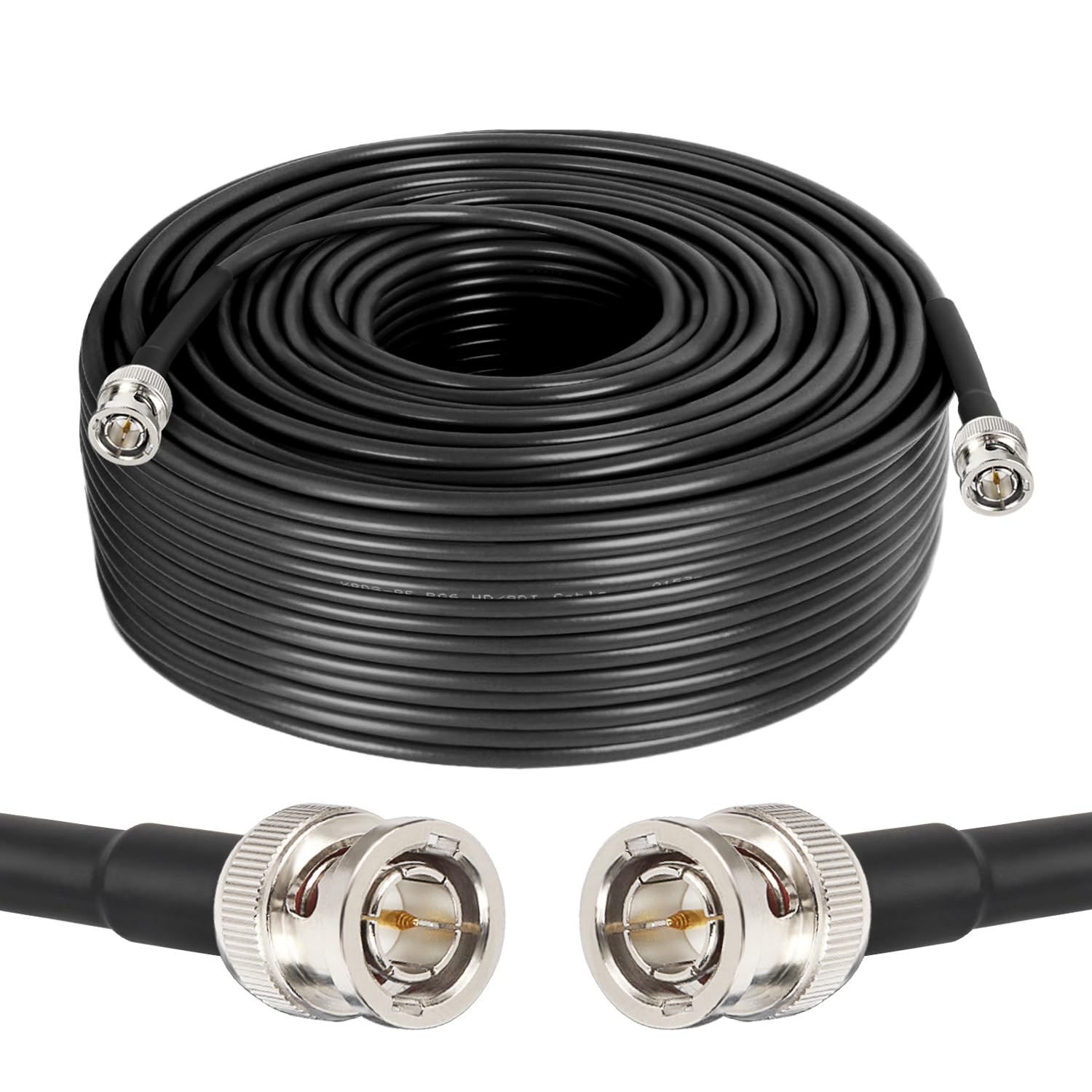 XRDS -RF 12G SDI Cable 250FT, SDI Video Cable 3G/6G/12G 75ohm BNC Male Cable Supports HD-SDI/3G/6G-SDI/4K for Video Security Camera SDI Converter