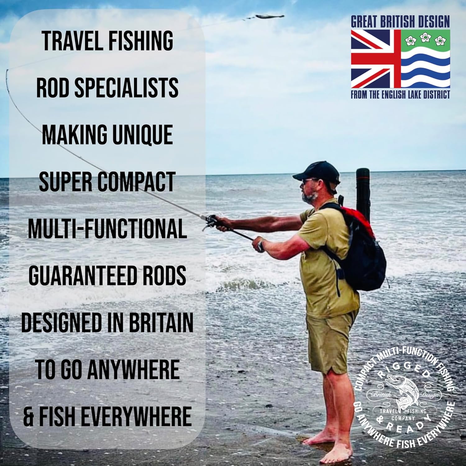 Rigged and Ready Predator Series Spin-Baitcast Fishing Rods. Compact hi-Carbon rods. Unique Spin/cast Micro Trigger. 4 Rod Sections, 2 Tips, case for Mobile Travel Rod Angling. Max 15Kg 33lbs Fish · v8