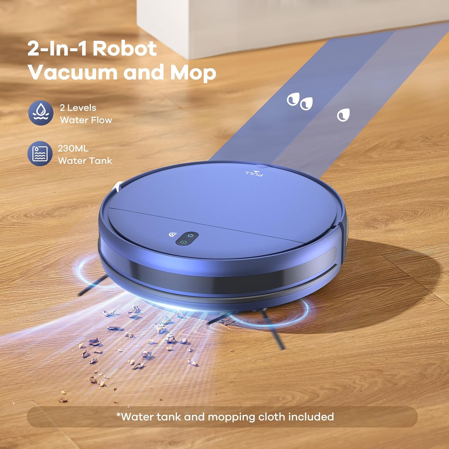 ZCWA Kombination aus Saugroboter und Wischmopp, 2-in-1-Wischroboter mit WLAN/App, Roboter-Staubsauger, Zeitplaneinstellungen, Selbstaufladung, ideal für Hartböden, Tierhaare und niedrigflorige Teppiche