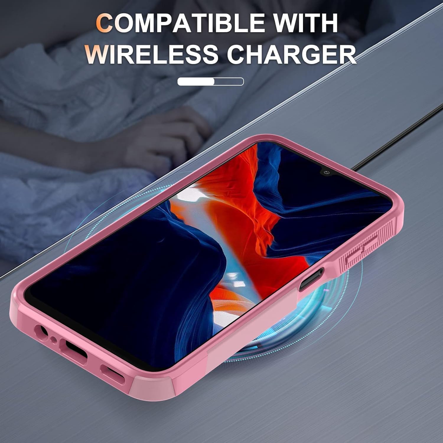 for Galaxy A15, Cute Mermaid Design Dual Layer Heavy Duty Shockproof Defender Case Silicone Protective Armor Women Girl Phone Covers for Samsung Galaxy A15 5G