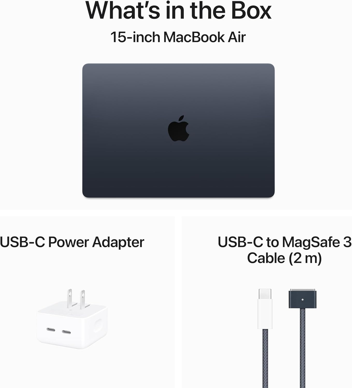 Apple MacBook Air 15.3 with M3 Chip (Early 2024) - Midnight, 8-Core / 10-Core, 24GB, 35W Dual Adapter, 1TB SSD · v2