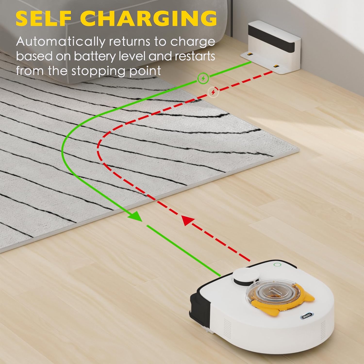 V10 Robot Vacuum Cleaner with 22000 Pa Powerful Suction, Anti-Tangle Brush, Cyclone Triple Filter, LIDAR Navigation, Deep Cleaning for Pet Hair, Floor Carpet, Self-Charging, WiFi APP Connect · v10