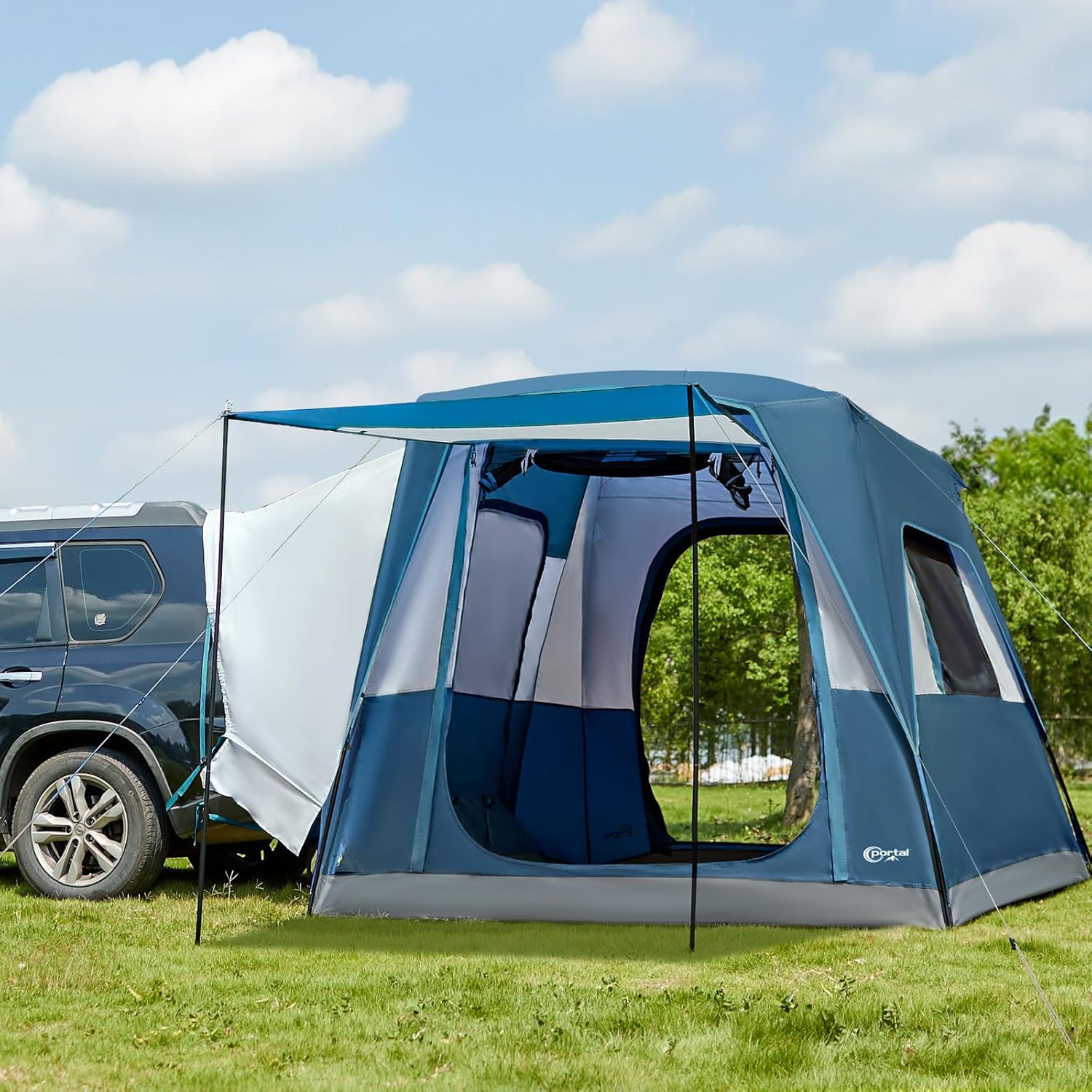 PORTAL 5-Person SUV Tent with Porch, 2-in-1 Car Camping Tent, Water-Resistant  Windproof, Trunk Tent with 2 Doors for Travel amp; Outdoor Adventures