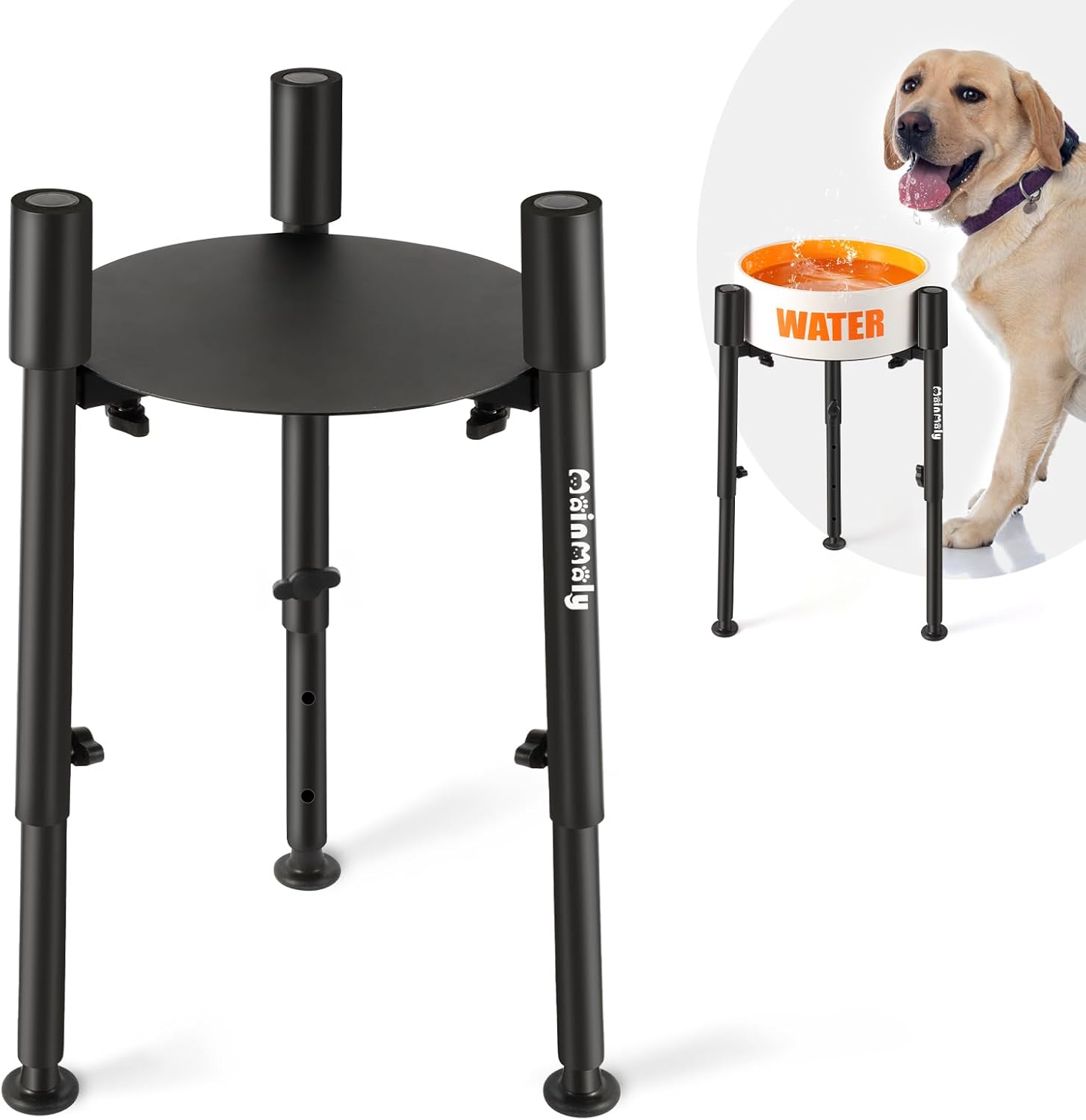 Soporte elevado para perros, 5 cuencos de comida para perros ajustables en altura, de 6,6 a 11 de ancho, soporte elevado para perros medianos y grandes, solo soporte