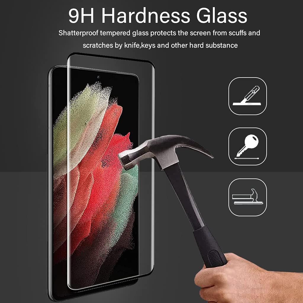 【3 1 Pack 】Galaxy S21 Plus Screen Protector, 3 Pack Tempered Glass Screen Protector, Camera Lens Protector, 9H Hardness Tempered Glass Screen Protector for Samsung Galaxy S21  Plus