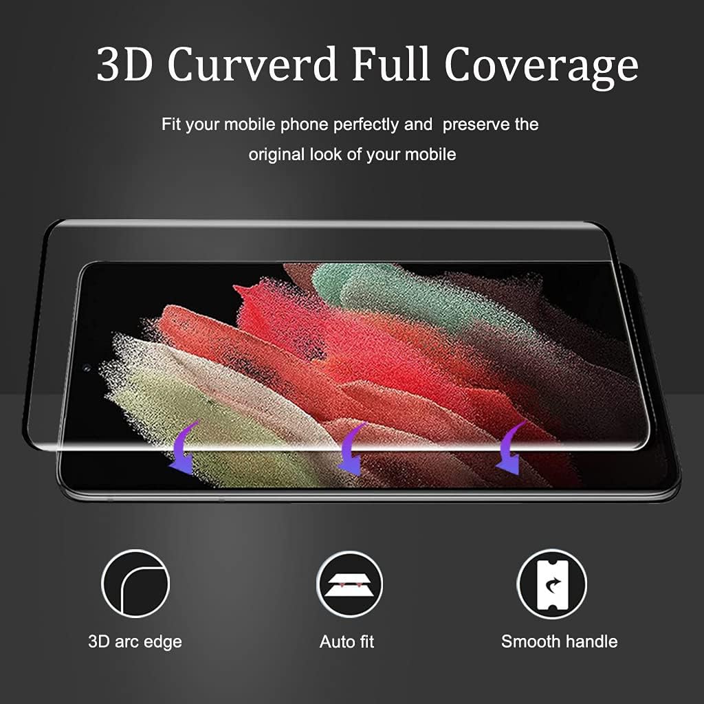【3 1 Pack 】Galaxy S21 Plus Screen Protector, 3 Pack Tempered Glass Screen Protector, Camera Lens Protector, 9H Hardness Tempered Glass Screen Protector for Samsung Galaxy S21  Plus