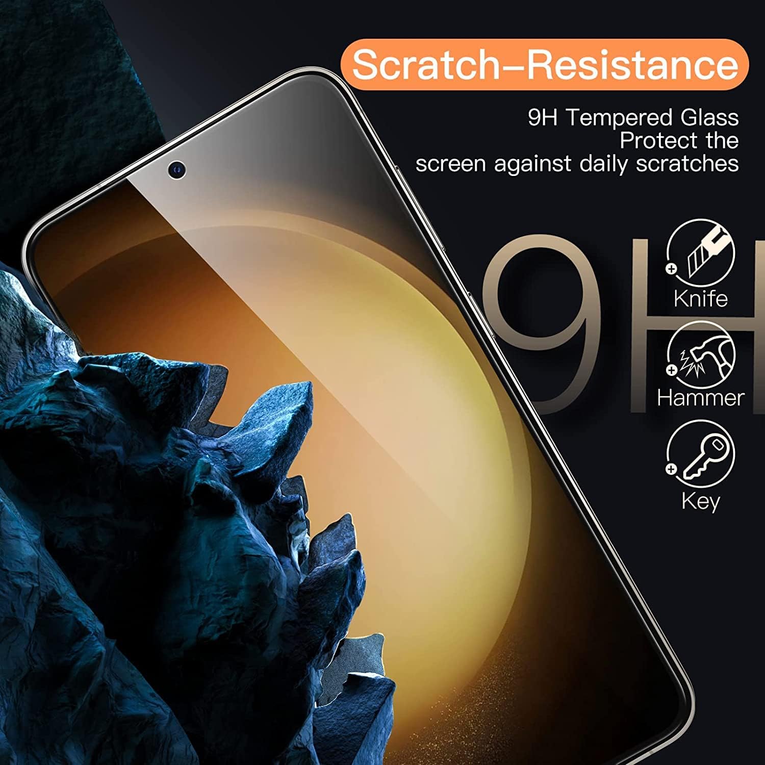 Protecteur d'écran pour Galaxy S23, lot de 3 films de protection d'écran en verre trempé【Lot de 3 et 1】1 lot de protecteurs d'objectif d'appareil photo en verre trempé, dureté 9H pour Samsung Galaxy S23 5G