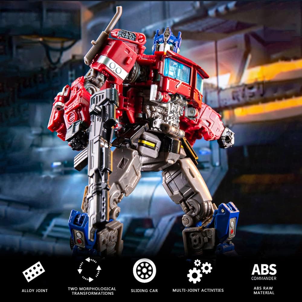 Deformation Action Figure Toy, Portable Car Model Alloy Deformed Robot Toy Gift for Kids Boys and Girls (Red 7.08 inches) · v2