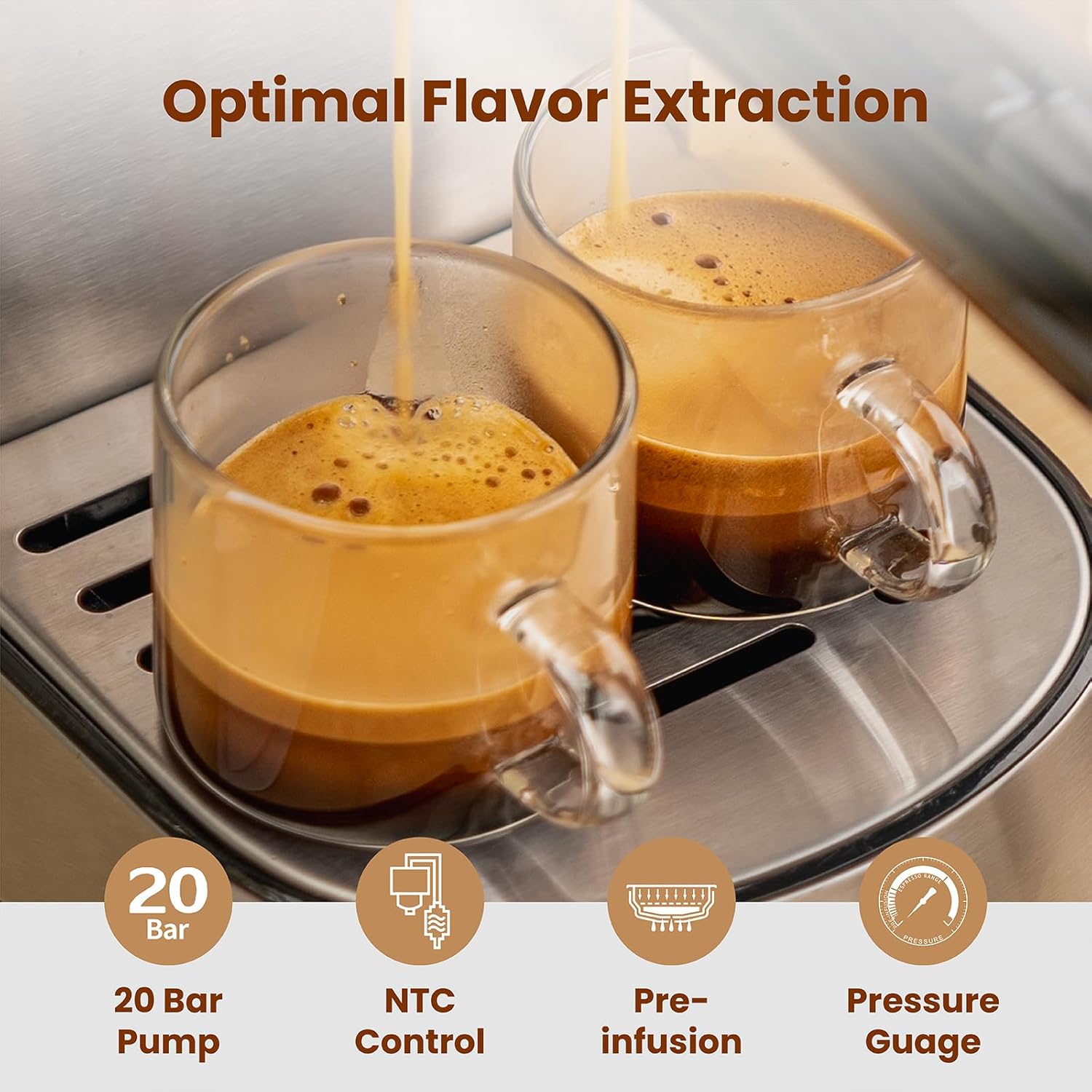 Gevi Espresso Machine 20 Bar with Portafilter for Nespresso Original Capsules and Coffee Powder, Professional Espresso Maker with Milk Frother, Super-Automatic Espresso Machines, Gift for Coffee Lover · v2