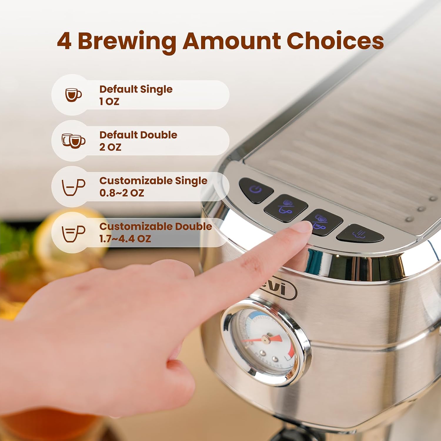 Gevi Espresso Machine 20 Bar with Portafilter for Nespresso Original Capsules and Coffee Powder, Professional Espresso Maker with Milk Frother, Super-Automatic Espresso Machines, Gift for Coffee Lover · v2