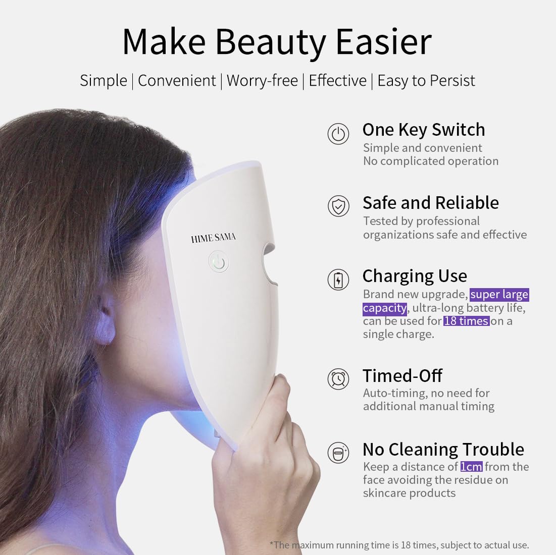 قناع وجه LED، قناع LED بـ 8 ألوان للعناية ببشرة الوجه، مؤهل لـ FSA/HSA، قناع الضوء الأحمر للوجه، الأشعة تحت الحمراء، قناع الضوء الأحمر والأزرق، تقليل التجاعيد، لاسلكي.