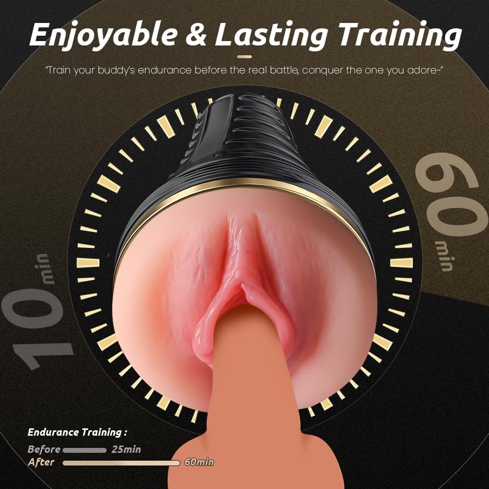 Male Masturbator,Kingdemer Realistic Pocket Pussy Vagina Textured with 7.5in Depth Lifelike Soft and Fleshy Texture,Penis Training Masturbators Sex Toy for Men · v2