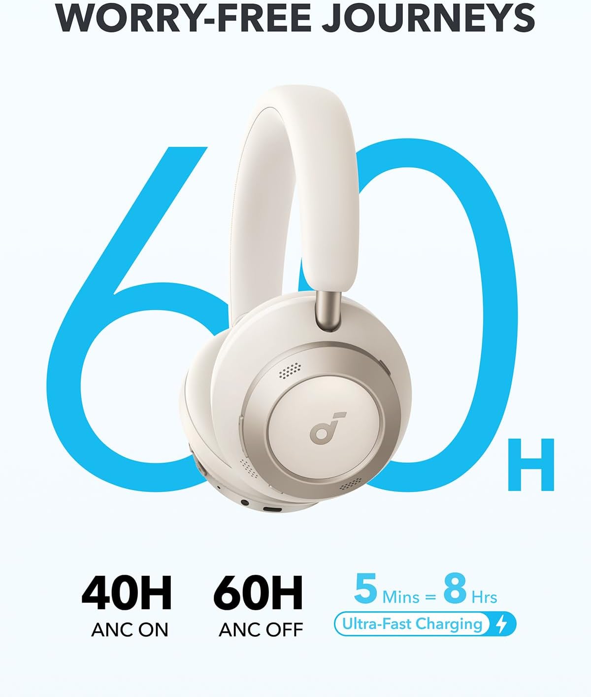 Soundcore Space One Pro จาก Anker หูฟังตัดเสียงรบกวนแบบปรับได้ที่ควบคุมด้วยไมโครโฟน 6 ตัว ดีไซน์พับได้พิเศษ เสียงไม่สูญเสียคุณภาพระดับ 60H ชาร์จเร็วเป็นพิเศษ เสียงไร้สายความละเอียดสูง สวมใส่สบาย