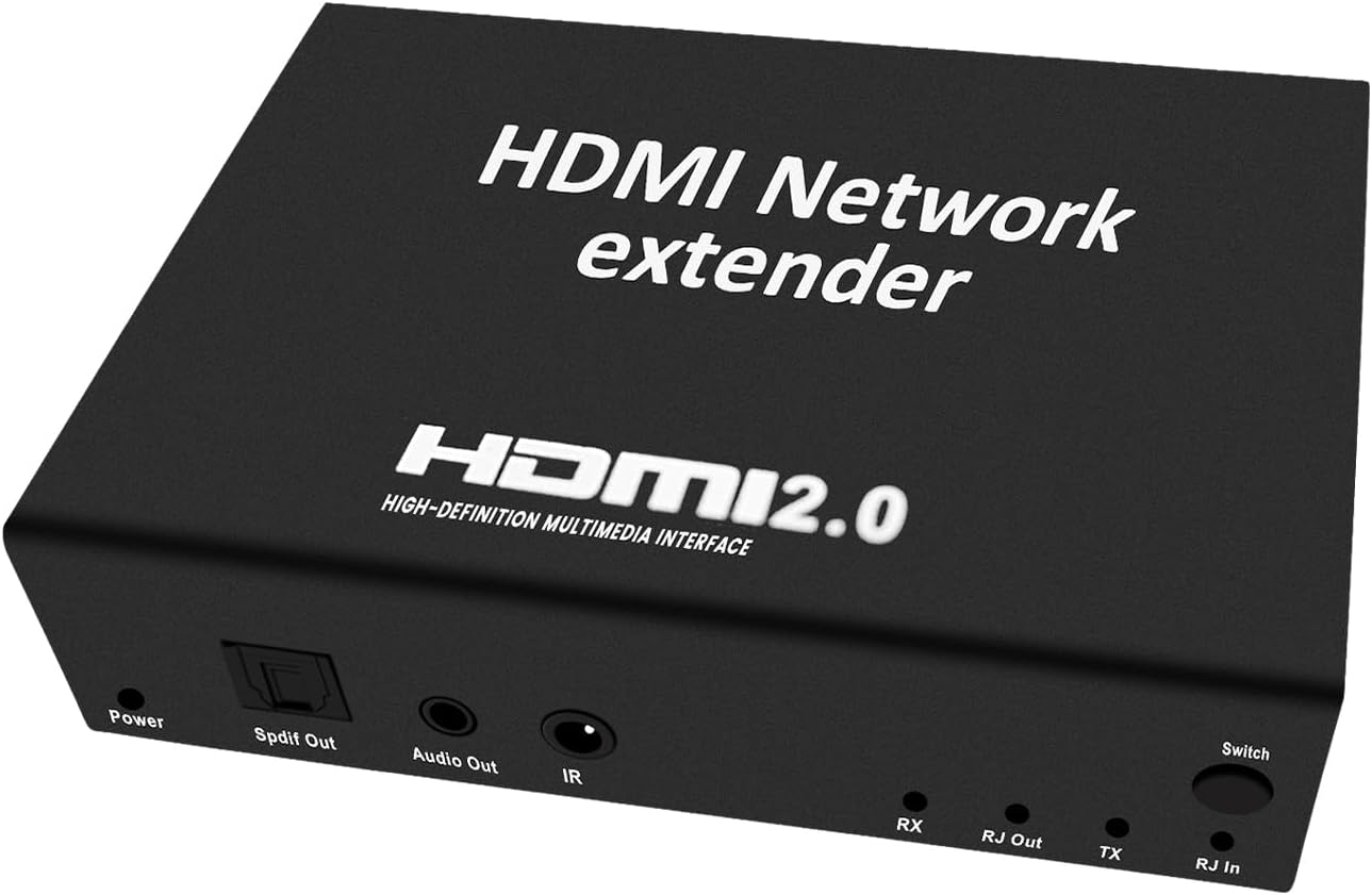 4K HD HDMI Network Extender - HD 4K @ 60Hz HD resolution with IR control, picture visual, supports HDMI audio separation, ideal for gaming home theater classroom conference room · v2