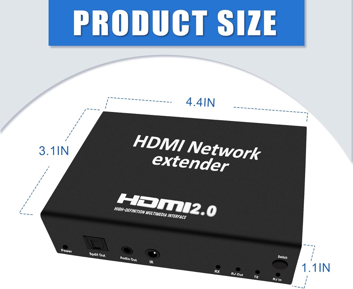 4K HD HDMI Network Extender - HD 4K @ 60Hz HD resolution with IR control, picture visual, supports HDMI audio separation, ideal for gaming home theater classroom conference room · v2