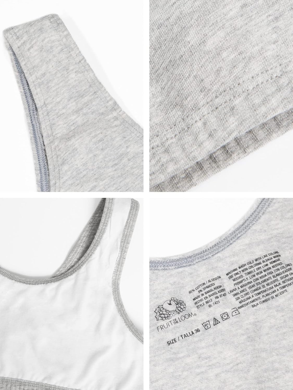 Fruit of the Loom Damen-Sport-BH im Tank-Stil, Vorteilspaket