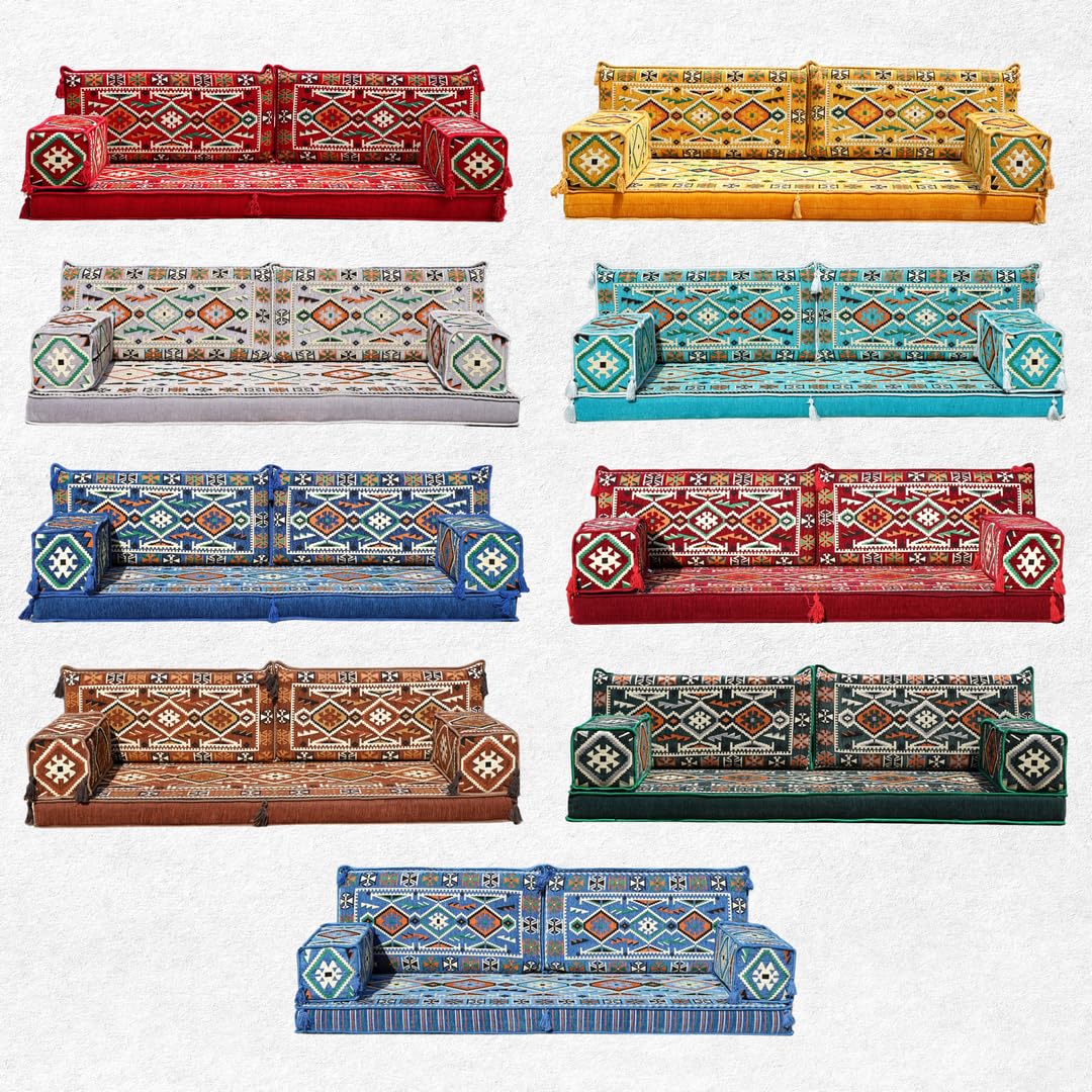 Cuscini da pavimento Loveseat, divani da pavimento personalizzati, Majlis arabo, angolo lettura, divano singolo, divano turco, divano componibile, divano da ingresso (turchese)