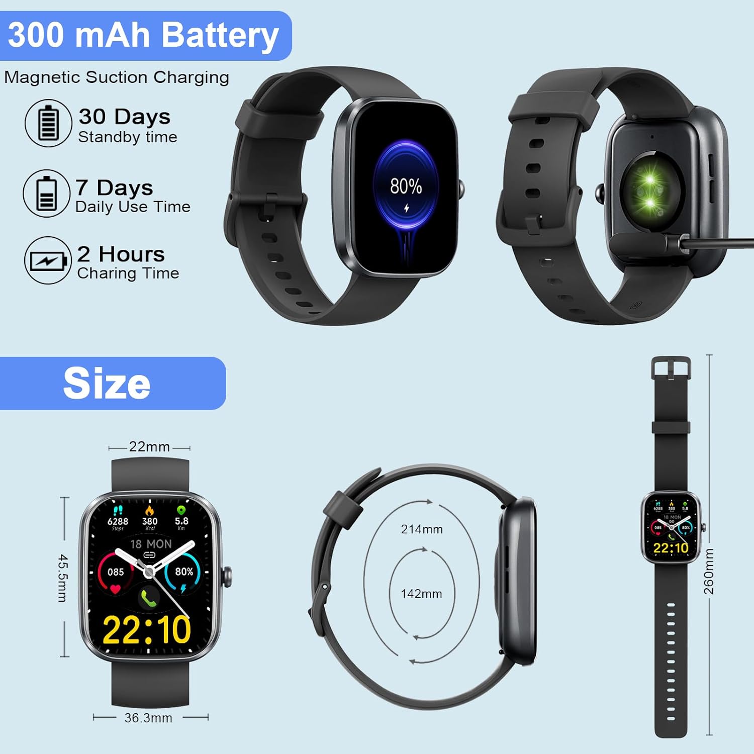 Smartwatch, 1.91 Smartwatch für Männer und Frauen (Anrufe entgegennehmen/tätigen), Fitness-Tracker mit 100 Sportmodi, IP68 wasserdicht, Herzfrequenz-/Schlafmonitor, Spo2, Schrittzähler, Aktivitätstracker für Android iOS