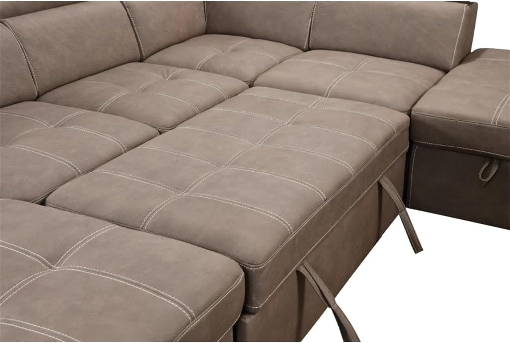 Sofá 128 sofás seccionales en forma de U con otomanos Sofá modular reversible Sofá de 7 plazas con asiento de almacenamiento