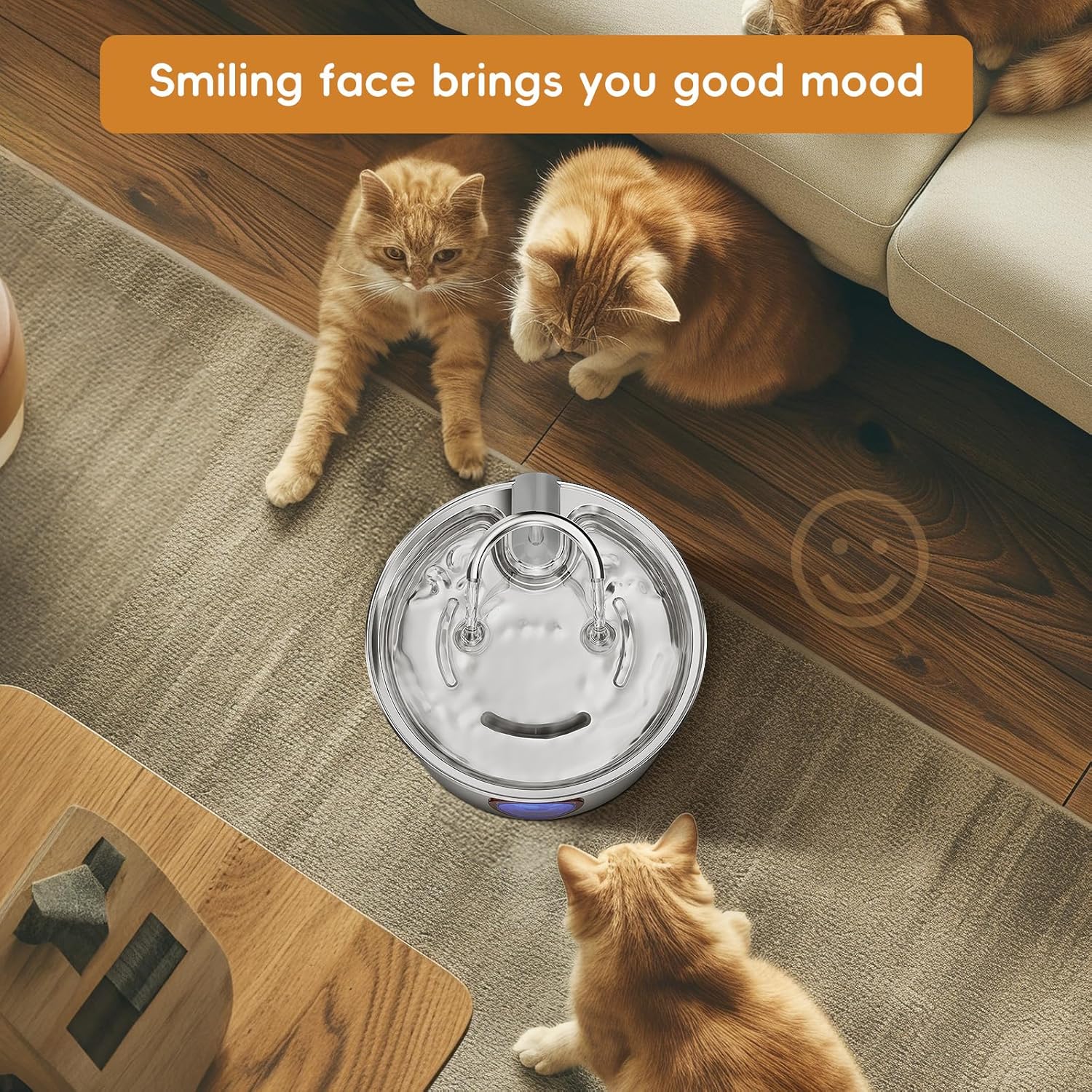 Tomxcute น้ำพุสำหรับแมว สแตนเลสสตีล - น้ำพุสำหรับแมว 108 ออนซ์/3.2 ลิตร สำหรับดื่ม น้ำพุสำหรับแมวพร้อมช่องแสดงระดับน้ำ ปั๊มอัจฉริยะ ตัวกรองสำหรับแมว สุนัข และสัตว์เลี้ยงหลายชนิด