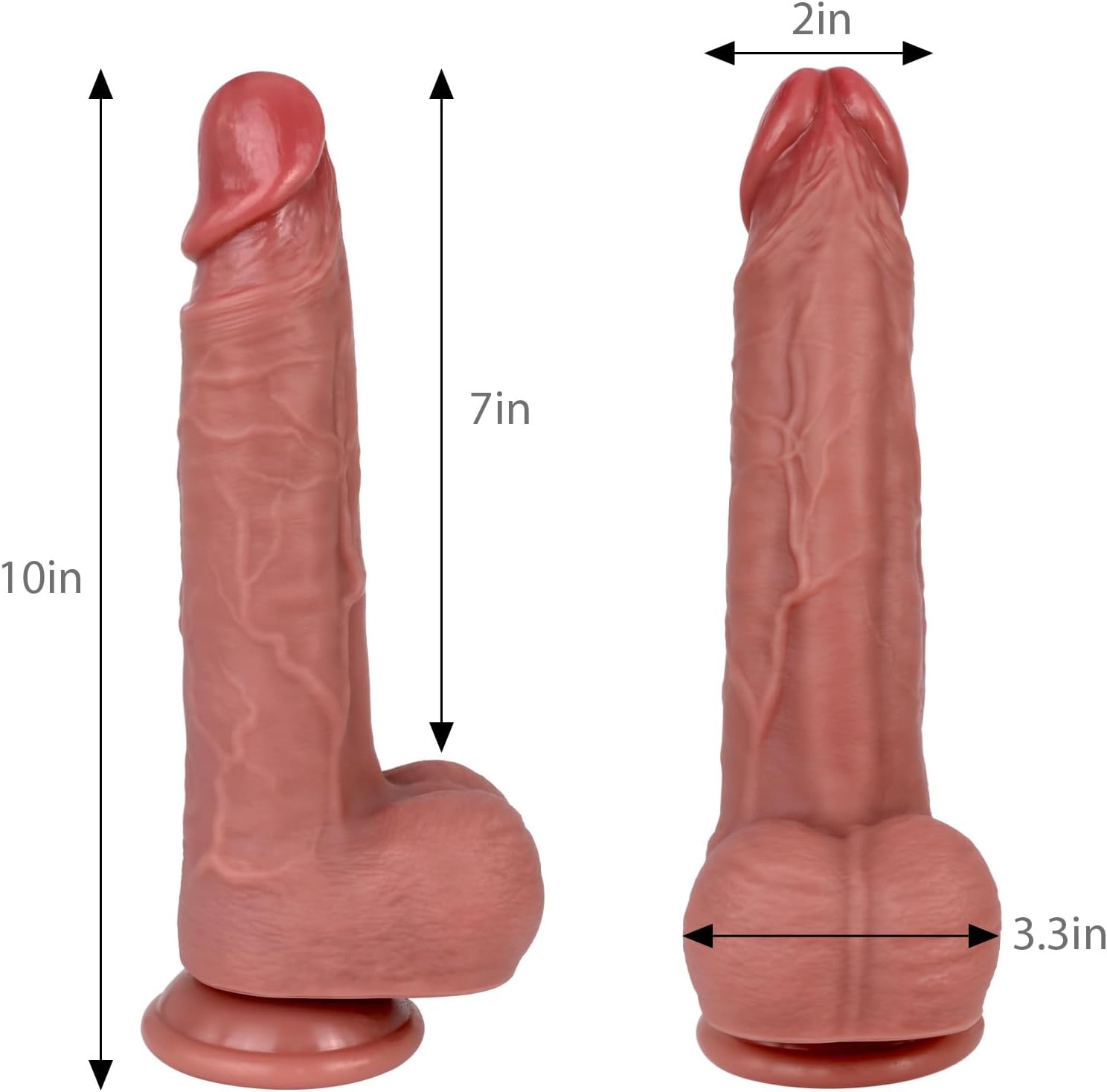 10 Zoll — Riesiger, lebensechter Dildo, realistische Hautstruktur, dickes Flüssigsilikon mit leistungsstarkem Saugnapf — Sexspielzeug für Erwachsene für Paare, Männer, Frauen
