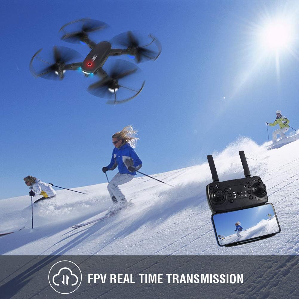 Drone pieghevole con fotocamera 720P per adulti - Quadricottero RC R10 WiFi FPV con mantenimento dell'altitudine