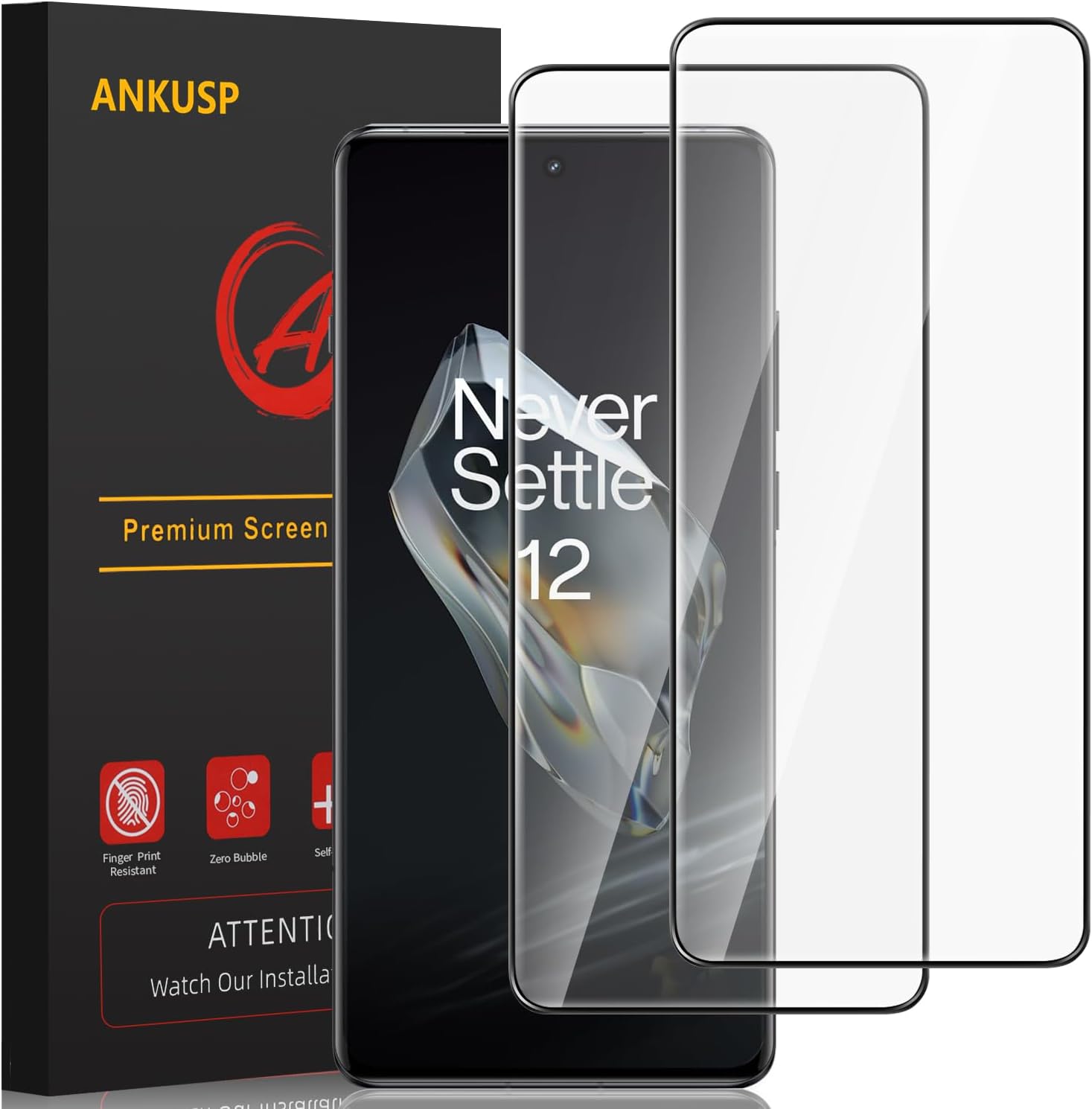 [2 Pack] Screen Protector for OnePlus 12, 9H Hardness, HD Clear, Anti-Scratch, Bubble-Free Tempered Glass Screen Protector for OnePlus 12 5G [NOT FOR OnePlus 12R]