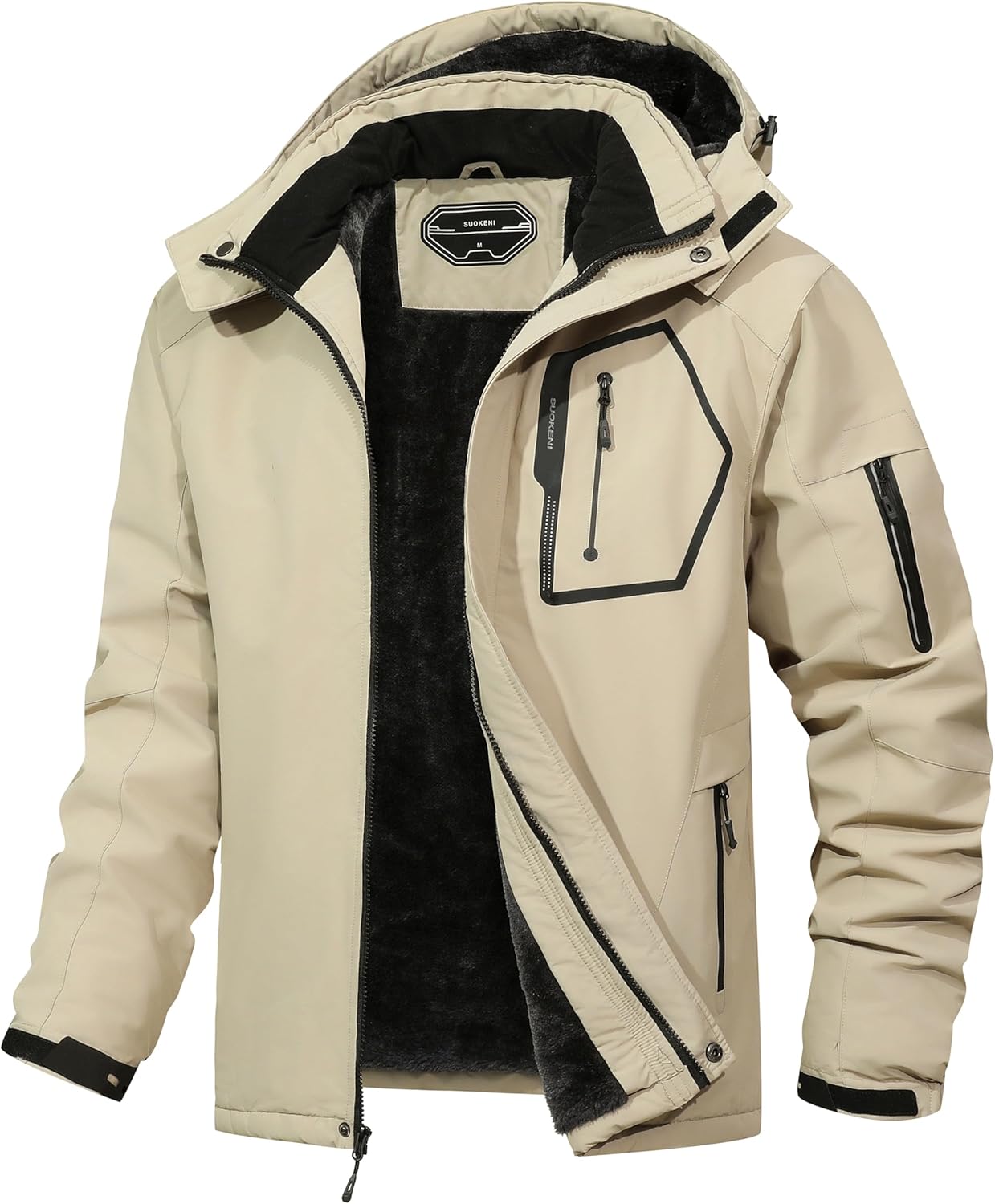 Mens Ski Jacket Winter Warm Snow Coat Waterproof Windbreaker Hooded Work Outerwear Snowboarding Jackets · v2