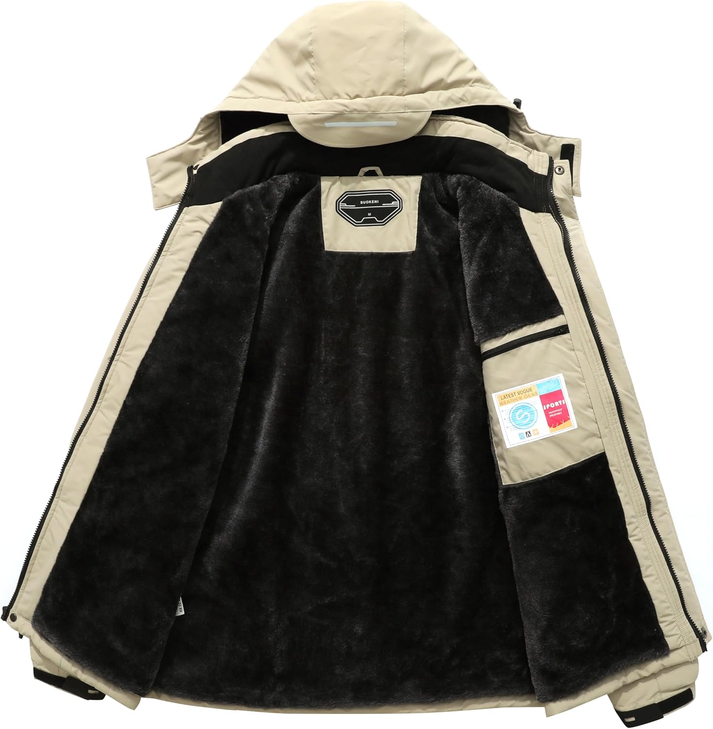 Skijacke für Herren, warmer Wintermantel, wasserdichter Windbreaker, Kapuze, Arbeitsoberbekleidung, Snowboardjacken