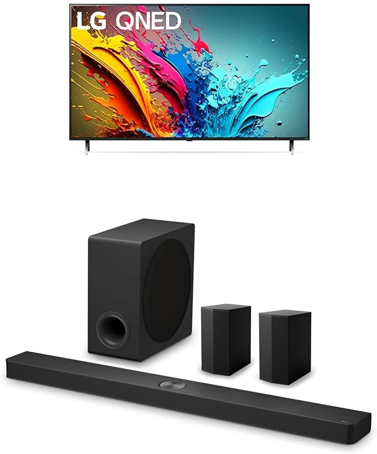 LG 55-Inch Class QNED85T Series LED Smart TV 4K Processor Flat Screen with Alexa Built-in (55QNED85TUA, 2024), 7.1.3 ch. Sound Bar with Wireless Dolby Atmos and Rear Speakers · v6