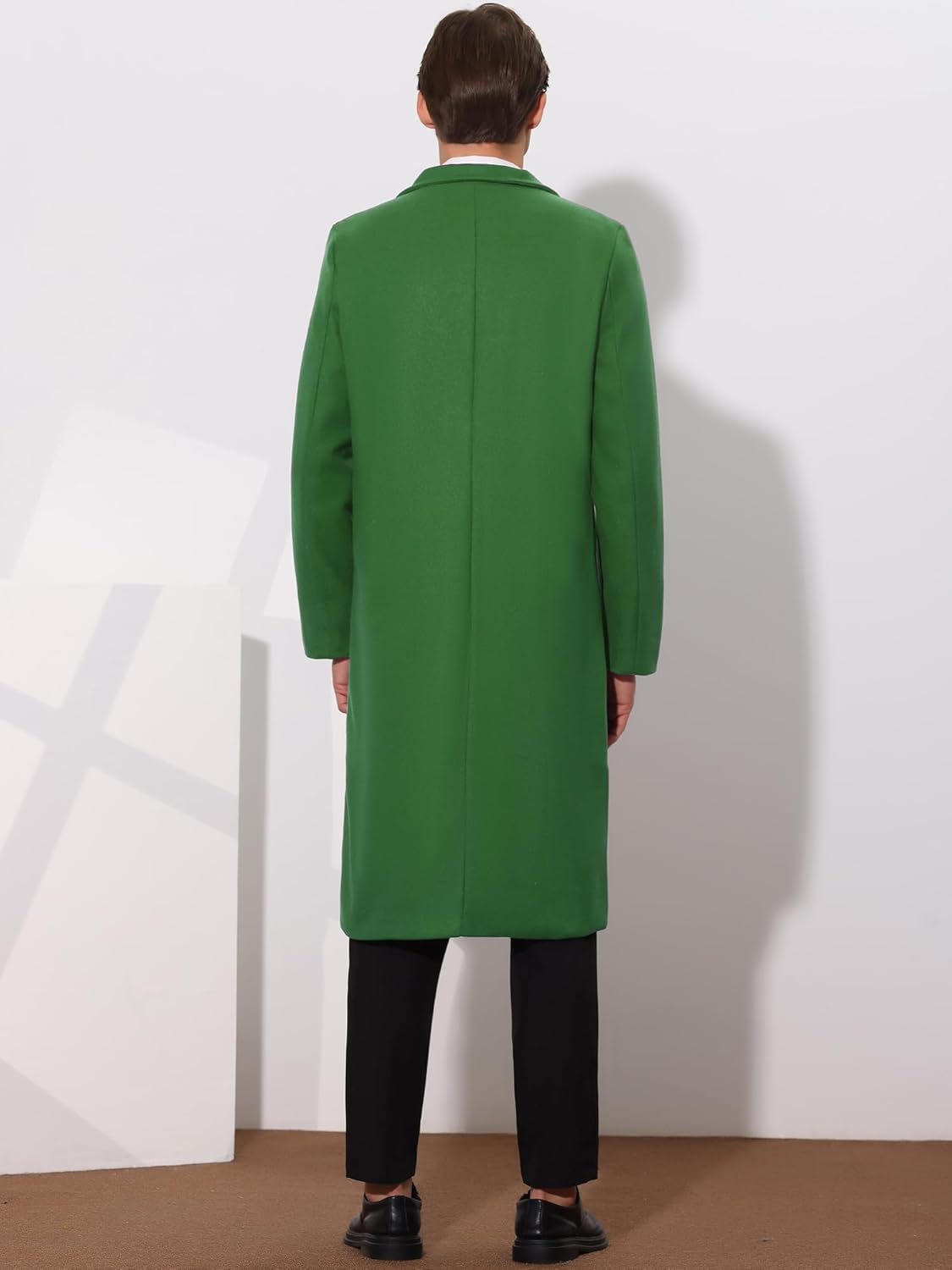 Lars Amadeus Winter Trench Coat for Mens Single Breasted Notch Lapel with Pockets Formal Overcoat · v3