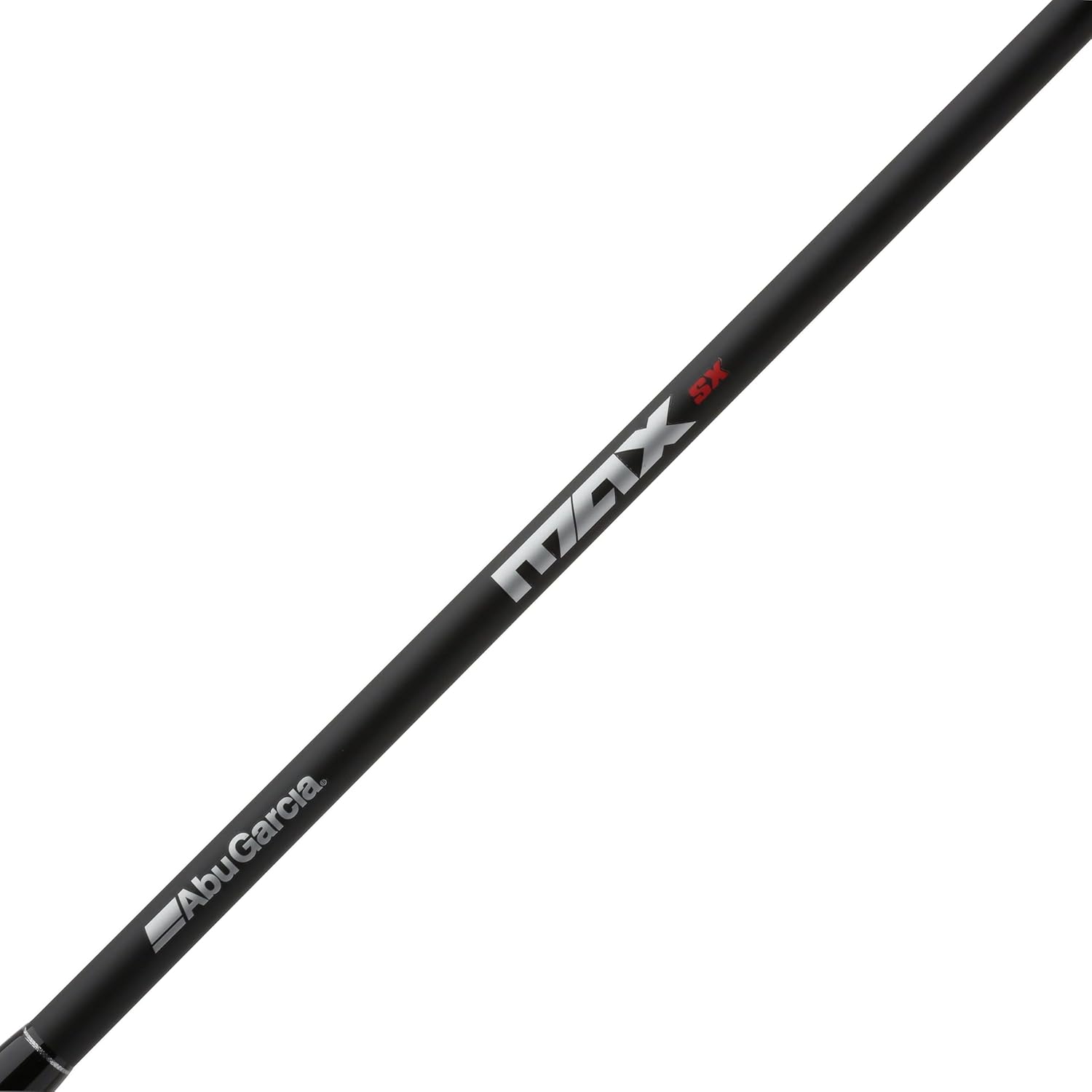 Abu Garcia 56 Max SX Spinning Reel and Fishing Rod Combo, Size 750 Reel, 7 Stainless Steel Ball Bearings, Smooth Oil Felt Front Drag System, 24 Ton Graphite Rod Blank · v4