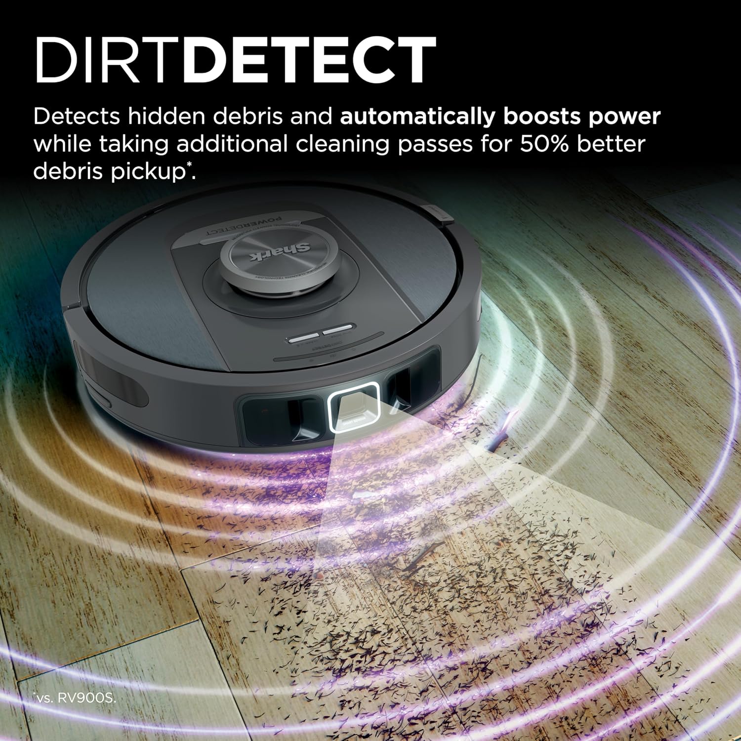 Shark PowerDetect Self-Empty Robot Vacuum with NeverStuck Technology, Auto Deep-Clean Carpets  Hardfloors, XL 60 Day Capacity HEPA Bagless Base Neutralizes Odors, for Pet Hair, Black (AV2820AE)