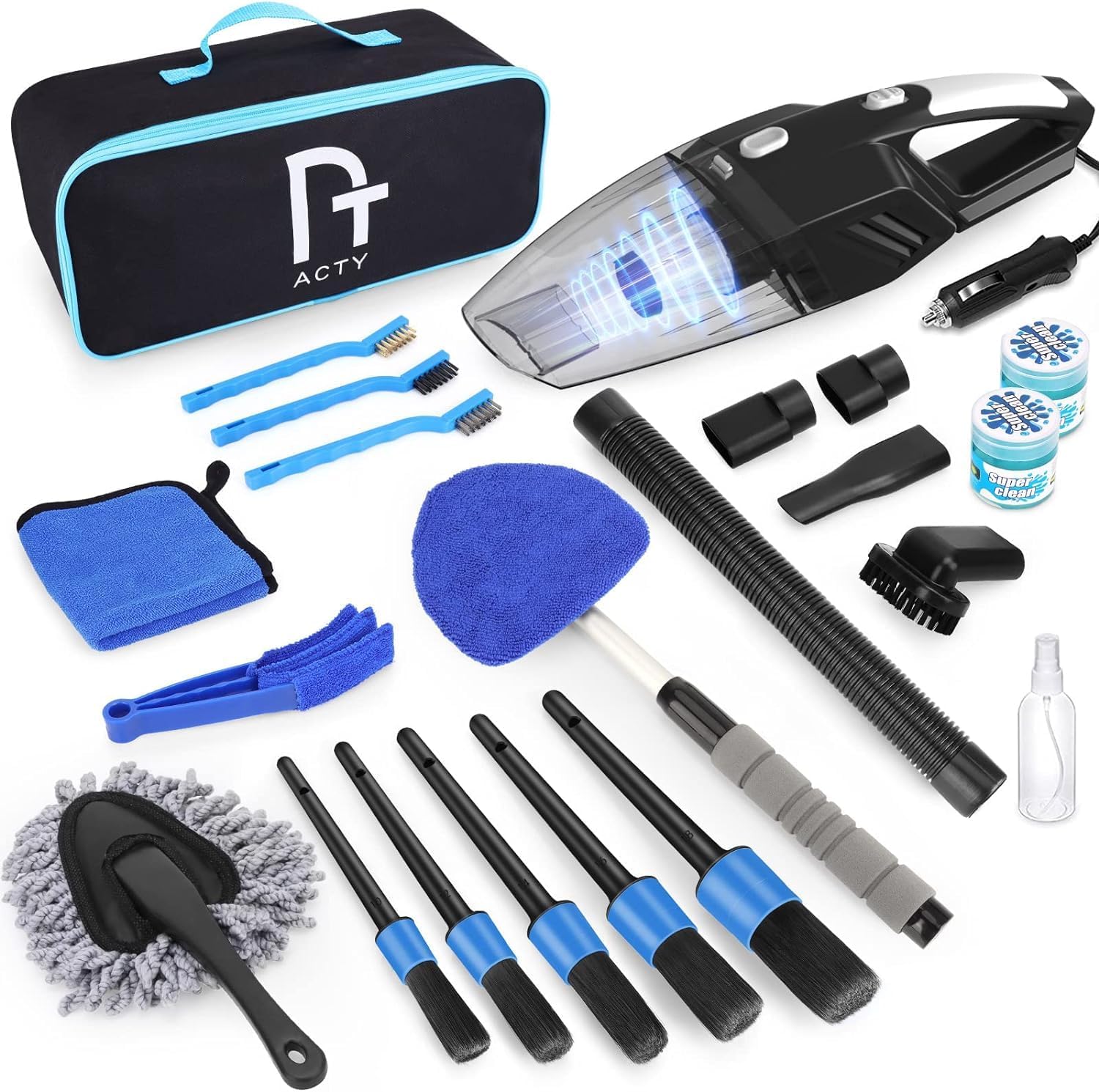 17Pcs Car Detailing Kit, Car Cleaning Kit with High Power Handheld Vacuum, Detailing Brush Set, Windshield Cleaning Tool, Microfiber Towels, Complete Car Cleaning Supplies · v2