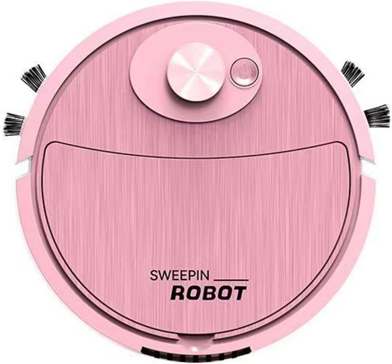 Aspirapolvere robot automatico 3 in 1 con pulizia a umido e a secco per uso domestico e ufficio Dispositivo di pulizia compatto per la rimozione di polvere e sporco Spazzatrice per pavimenti a bassa rumorosità, rosa