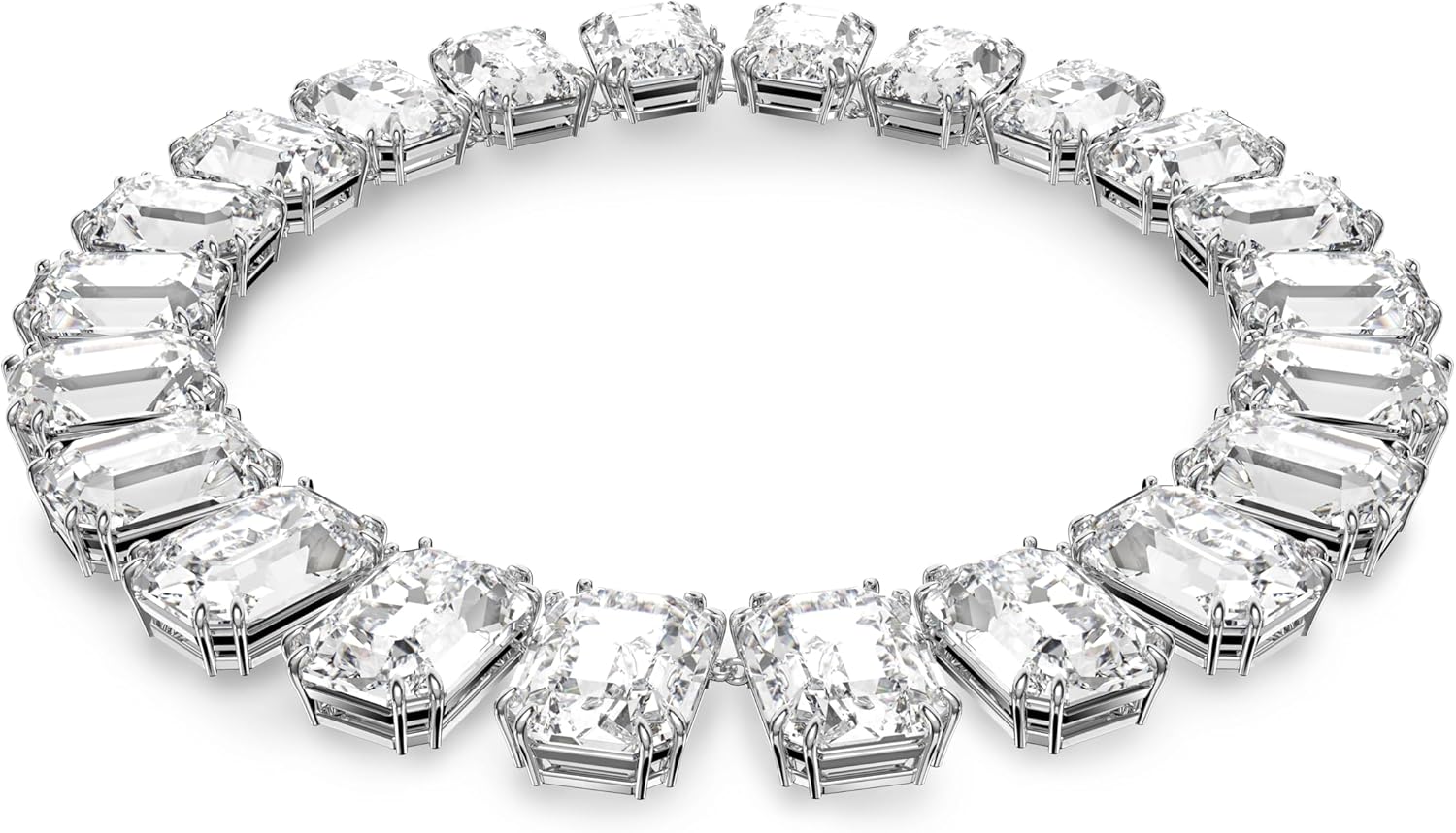 Swarovski Millenia Necklace, with Clear Oversized Octagon Cut Crystals in Rhodium Finish (Extender not Included) · v2