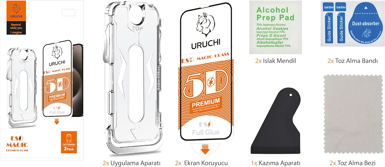 2 Pack Tempered Glass Screen Protector for iPhone 15 Pro Max 6.7 inch, Auto Dust Removal Installation, Bubble Free, Dynamic Island Compatible, HD Transparent, Easy Installation