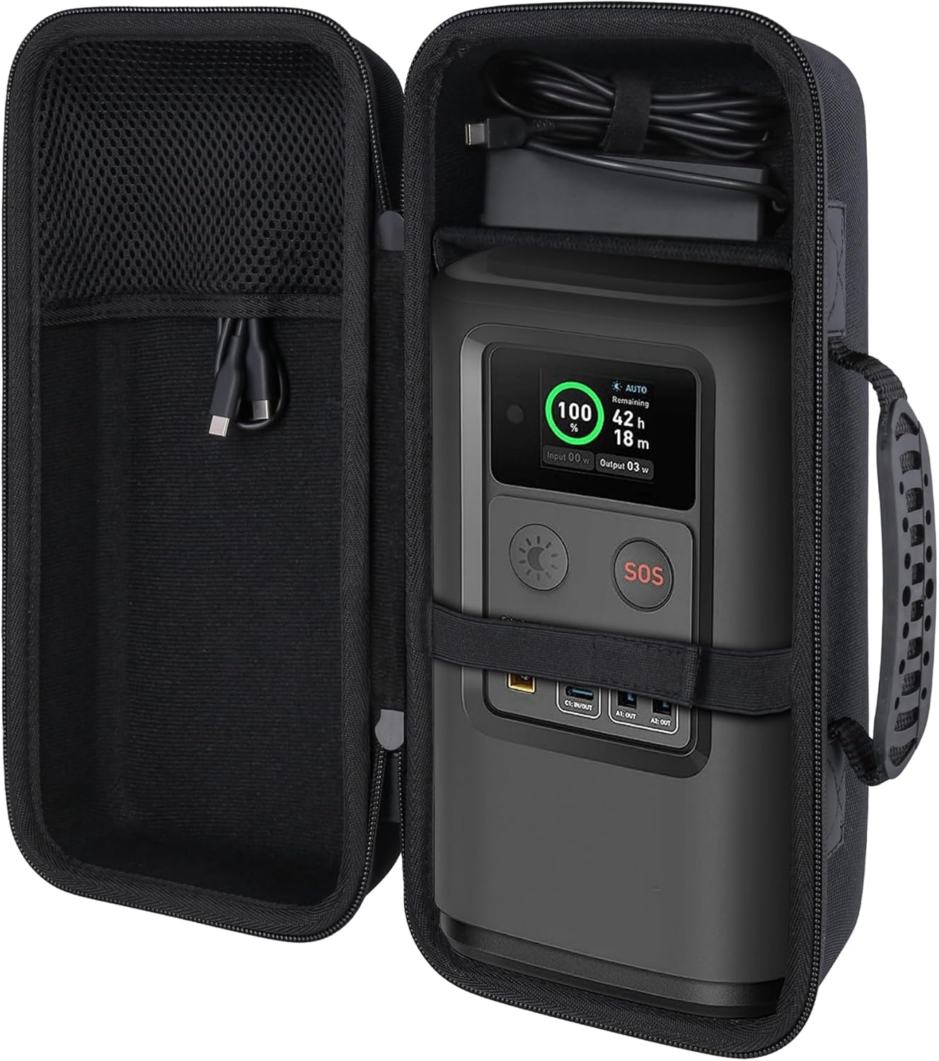 co2CREA Hard Travel Case Compatible with Anker PowerCore Reserve 192Wh Power Bank 60,000mAh LiFePO4 Portable Charger 60W Portable Power, Black Case · v3
