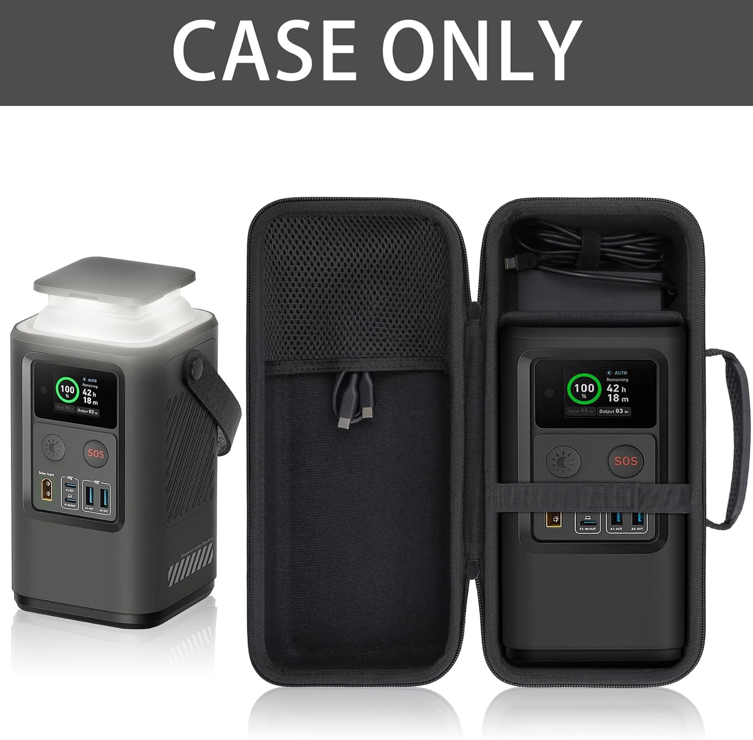 co2CREA Hard Travel Case Compatible with Anker PowerCore Reserve 192Wh Power Bank 60,000mAh LiFePO4 Portable Charger 60W Portable Power, Black Case · v3