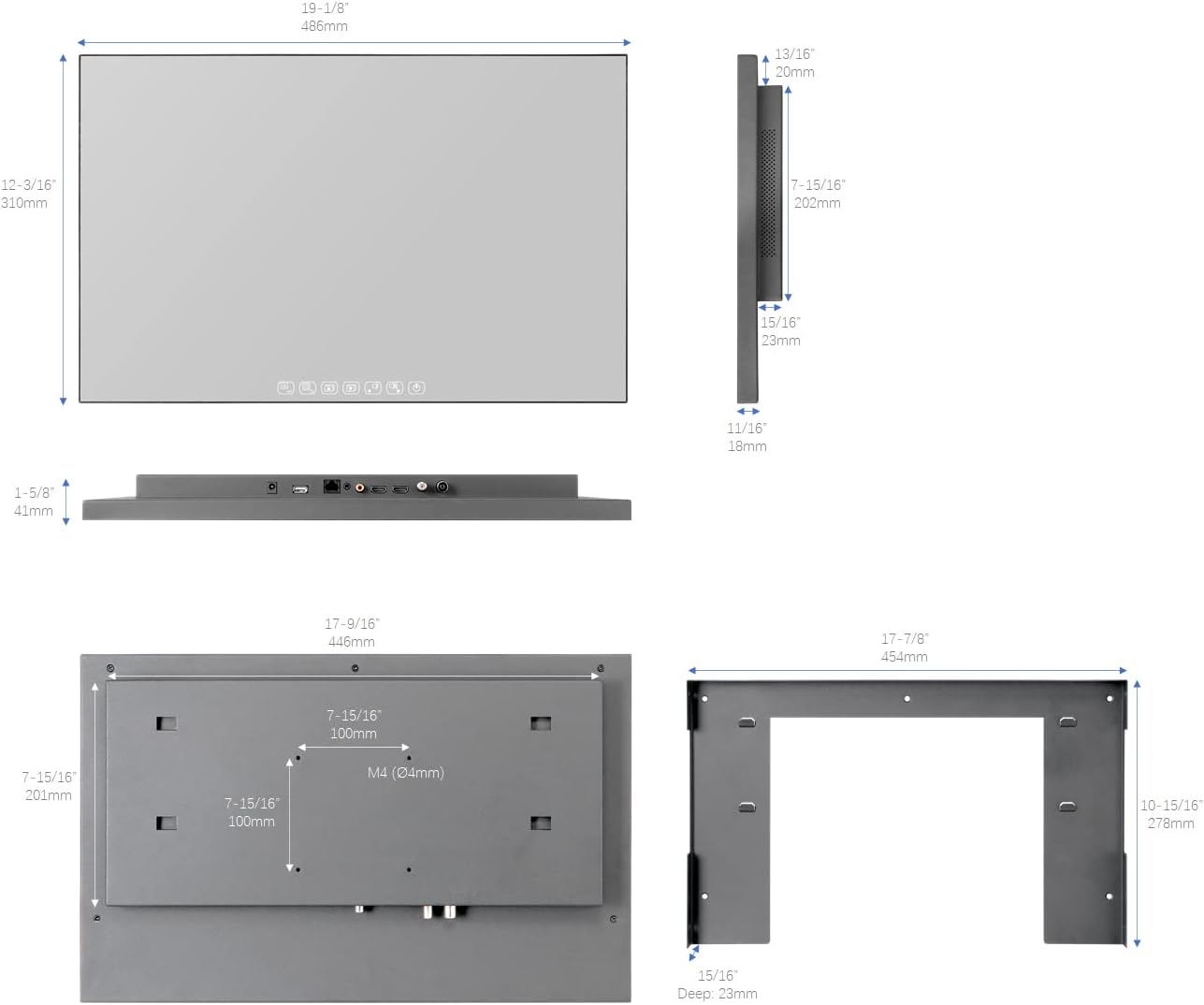 elecsung ทีวีกระจกอัจฉริยะ 22 นิ้ว สำหรับห้องน้ำ ทีวีกันน้ำ 1080P ATSC Tunner Android 11.0 สำหรับห้องอาบน้ำสปาในโรงแรม ลำโพงในตัว Wi-Fi และบลูทูธ 0BLS11013 รุ่น 2024