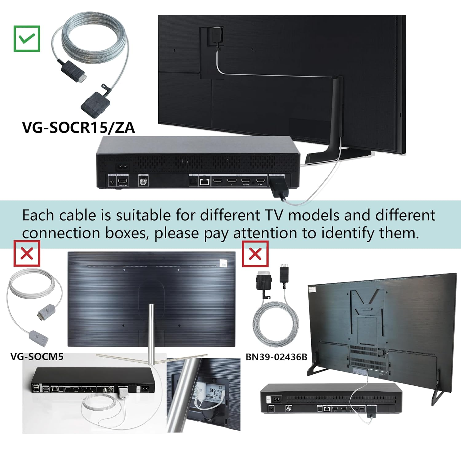 VG-SOCR15/ZA one Connect Cable Compatible with Samsung QLED 4K The Frame TV 15m/49ft Fiber Optics for QN43/50/55/65/75/85LS03RAF/LS03BAF/LS03TAF/LS03DAF · v7