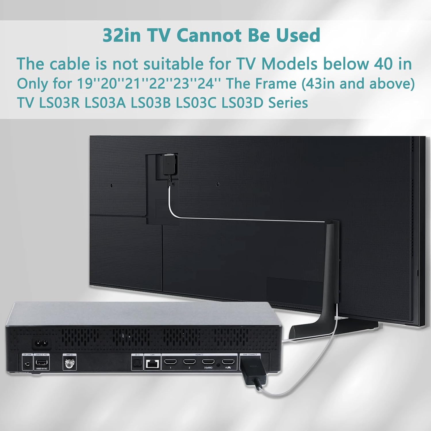 VG-SOCR15/ZA one Connect Cable Compatible with Samsung QLED 4K The Frame TV 15m/49ft Fiber Optics for QN43/50/55/65/75/85LS03RAF/LS03BAF/LS03TAF/LS03DAF · v7