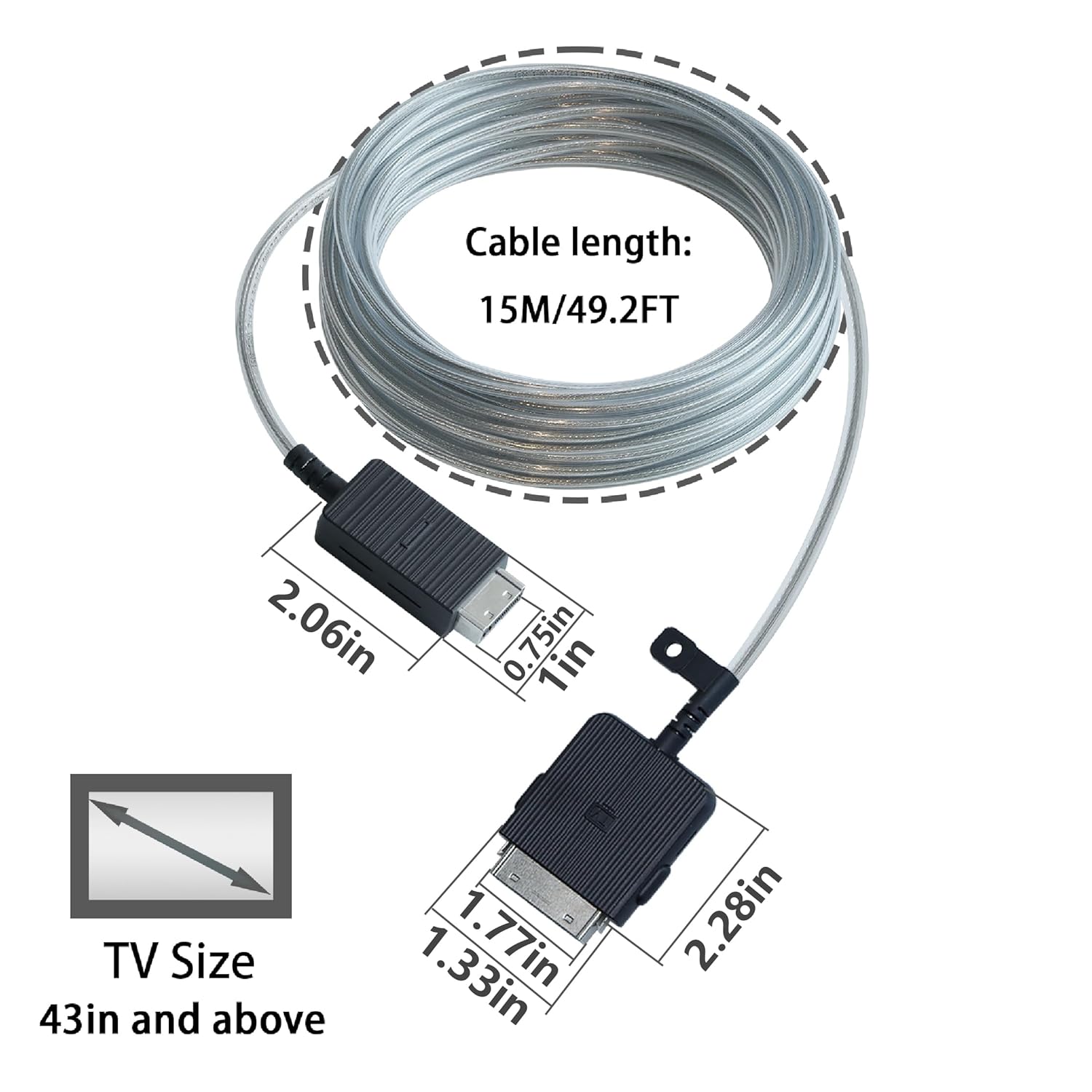 VG-SOCR15/ZA one Connect Cable Compatible with Samsung QLED 4K The Frame TV 15m/49ft Fiber Optics for QN43/50/55/65/75/85LS03RAF/LS03BAF/LS03TAF/LS03DAF · v7