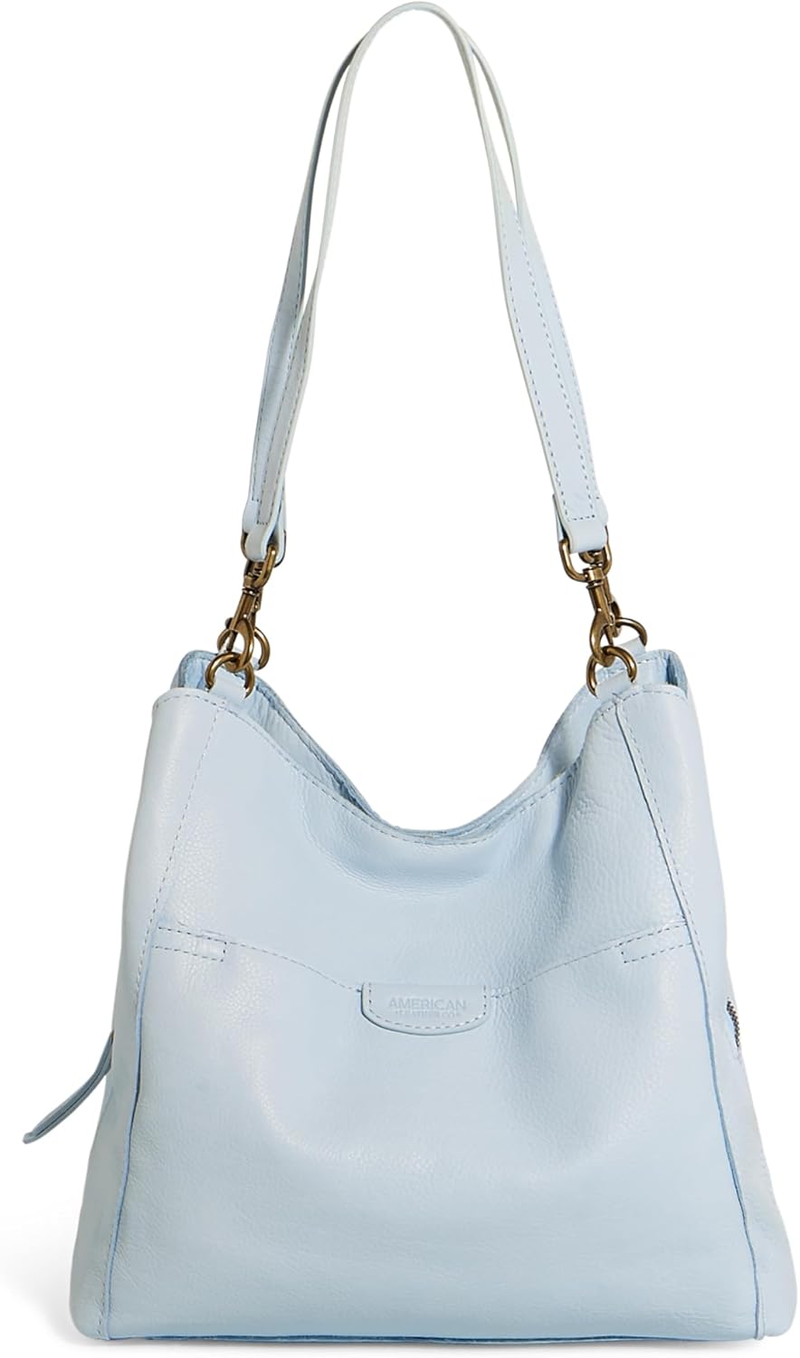 American Leather Co. Austin Triple-Entry, Hobo-Schultertasche mit Reißverschluss in der Mitte, Einsteckfach, abnehmbarer Schultergurt für Damen