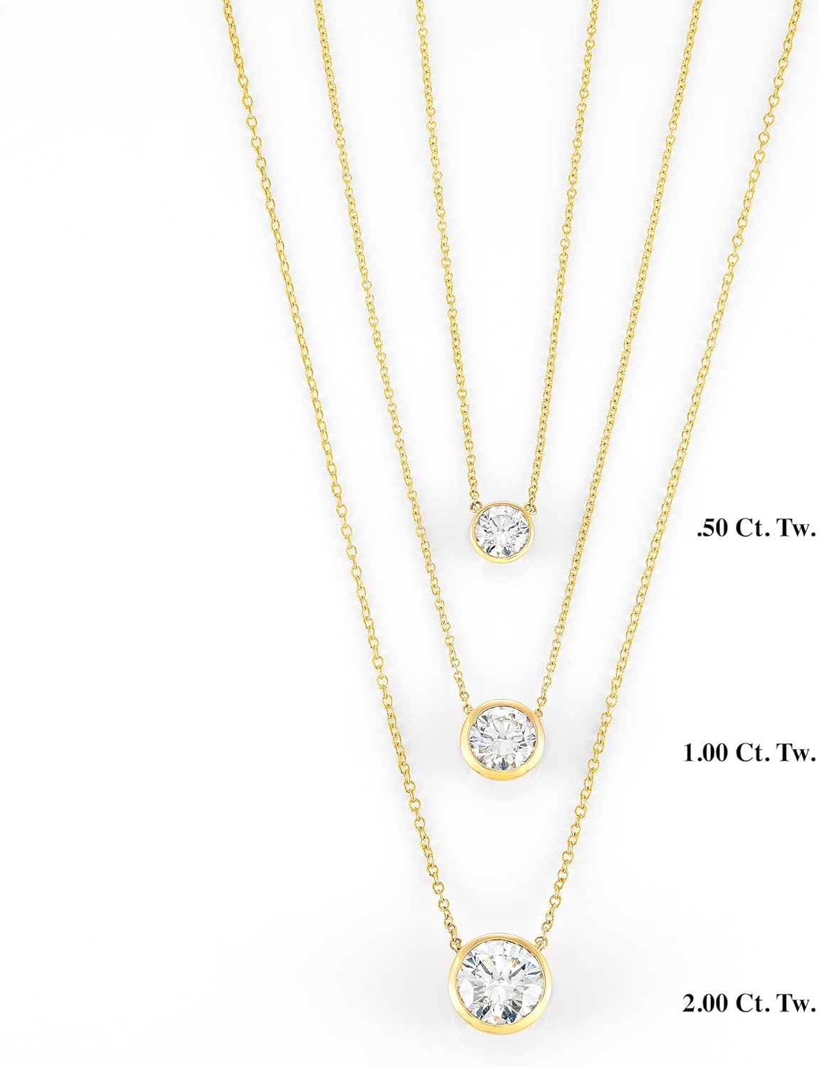 IGI Certified 1/4 to 3 Carat Lab Grown Diamond Round Solitaire Pendant Necklace for Women I 14k Gold Necklace (G-H, VS1-VS2, cttw) I 16 to 18 Inch adjustable Long Chain Necklace · v6