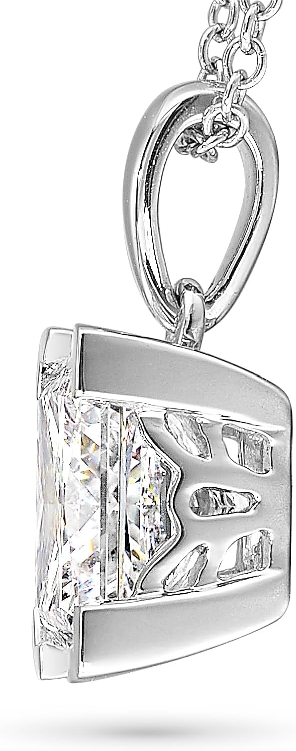 Collana con ciondolo solitario quadrato con diamante coltivato in laboratorio da 1/4 a 3 carati certificata IGI da 1/4 a 3 carati I collana in oro 14 carati (G-H, VS1-VS2, cttw) Collana a catena regolabile da 16-18 pollici