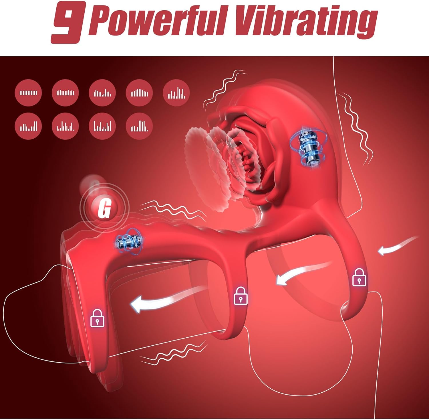 Vibrierender Penisring Rose Sexspielzeug für Erwachsene mit G-Punkt-Stimulation der Klitoris, Vergnügen, Penisring, Vibrator, Sexspielzeug für Paare, Sexspielzeug für Männer, Frauen, Erektion, Fernbedienung, 9 Vibrationen, weibliches männliches Sexspielzeug