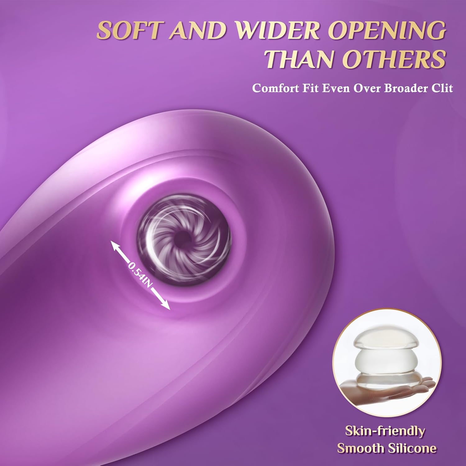 Sucking Vibrator Women Sex Toy - Rose Stimulator Clitoris Vibrator, Wide Opening Sucker Nipple Toys for Pleasure, Clitoral Suction Vibrator with 6 Modes, Mini Vibrator Female Couples Sex Toy, Lavender · v4